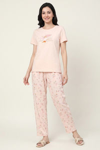 Zivame Beach Dreamer Buttersoft Knit Poly Pyjama Set - Soft Pink — thumbnail 2